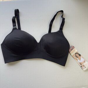 Warners All You Need Allover Smoothing Convertible Wireless Bra Black Sz 36D NWT